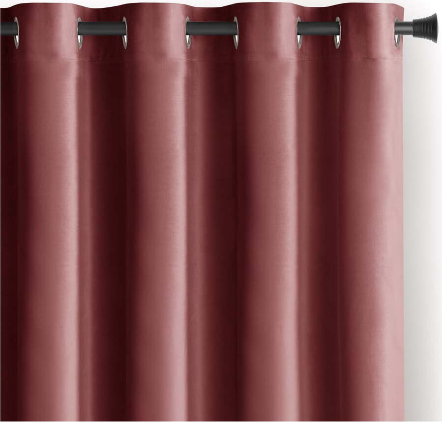 Růžový sametový dimout závěs 140x270 cm Eyelets – Restilo