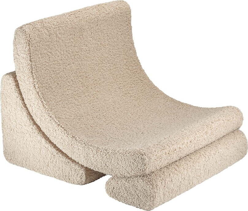 Světle hnědé dětské křesílko z textilie bouclé Moon – Wigiwama