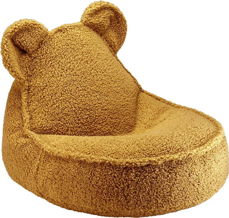 Hnědý dětský sedací vak z textilie bouclé Bear – Wigiwama