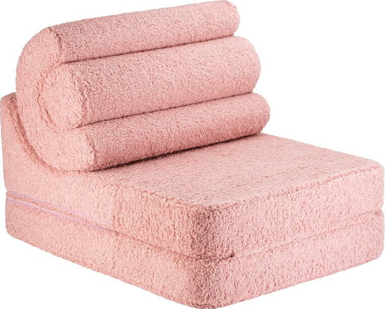 Růžové dětské křesílko z textilie bouclé Flipster – Wigiwama