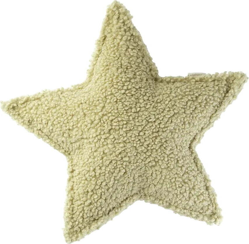 Zelený dětský pohovkový polštář z textilie bouclé Star – Wigiwama