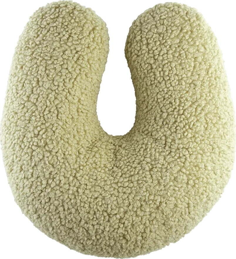 Zelený dětský pohovkový polštář z textilie bouclé U – Wigiwama