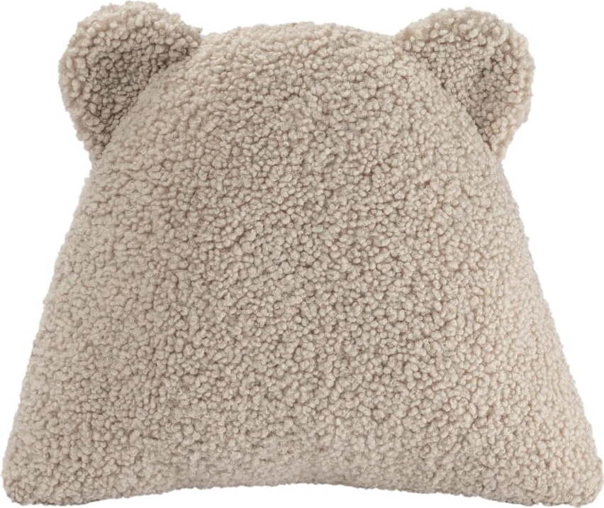Světle hnědý dětský pohovkový polštář z textilie bouclé Bear – Wigiwama