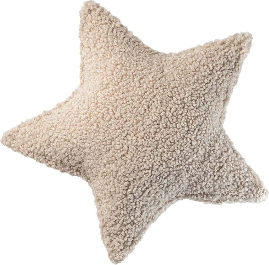 Světle hnědý dětský pohovkový polštář z textilie bouclé Star – Wigiwama