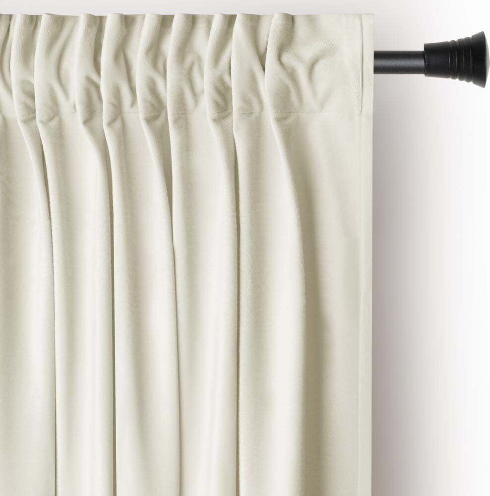 Krémový sametový dimout závěs 140x245 cm Pleat – Restilo