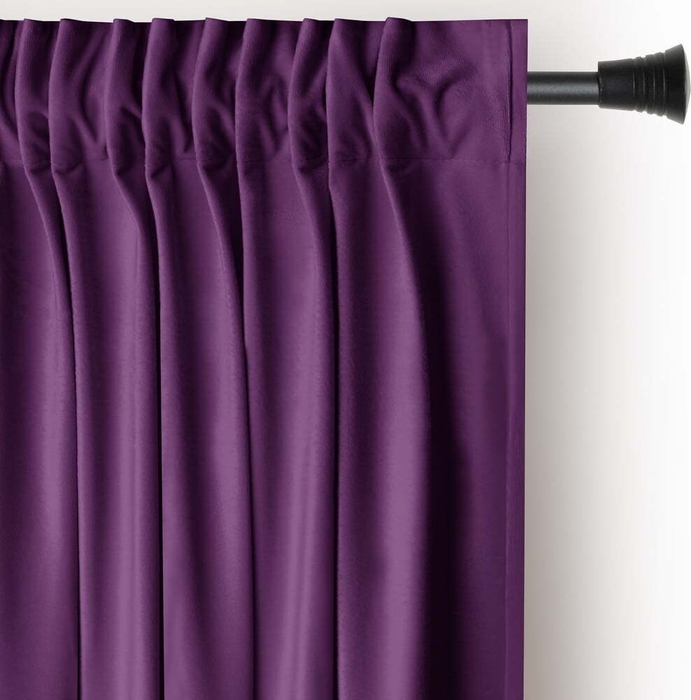 Fialový sametový dimout závěs 140x245 cm Pleat – Restilo