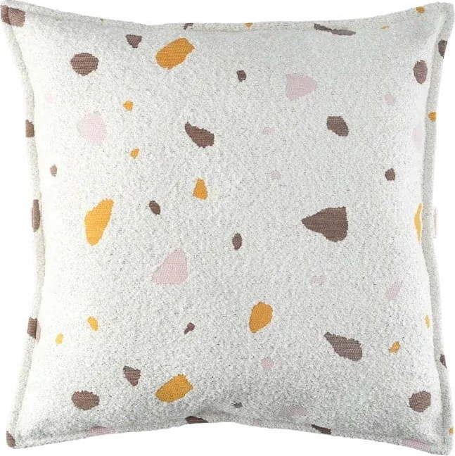 Krémový dětský pohovkový polštář z textilie bouclé/žinylkový Terrazzo Block – Wigiwama