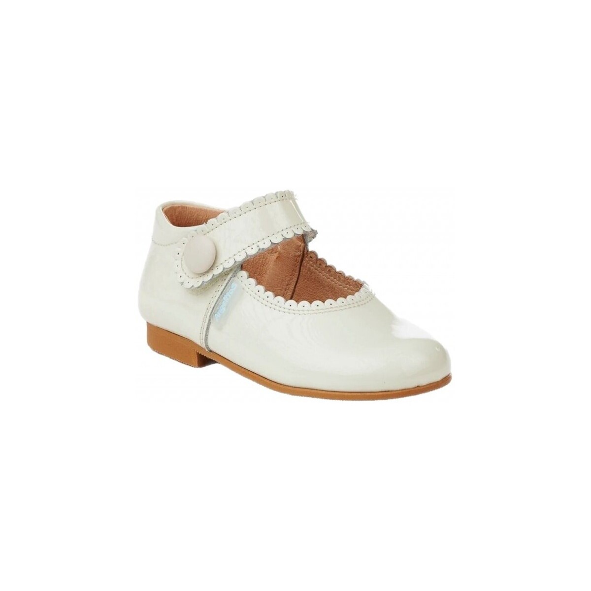 Angelitos  1502 MERCEDITAS NACAR CON VELCRO Beige  Béžová