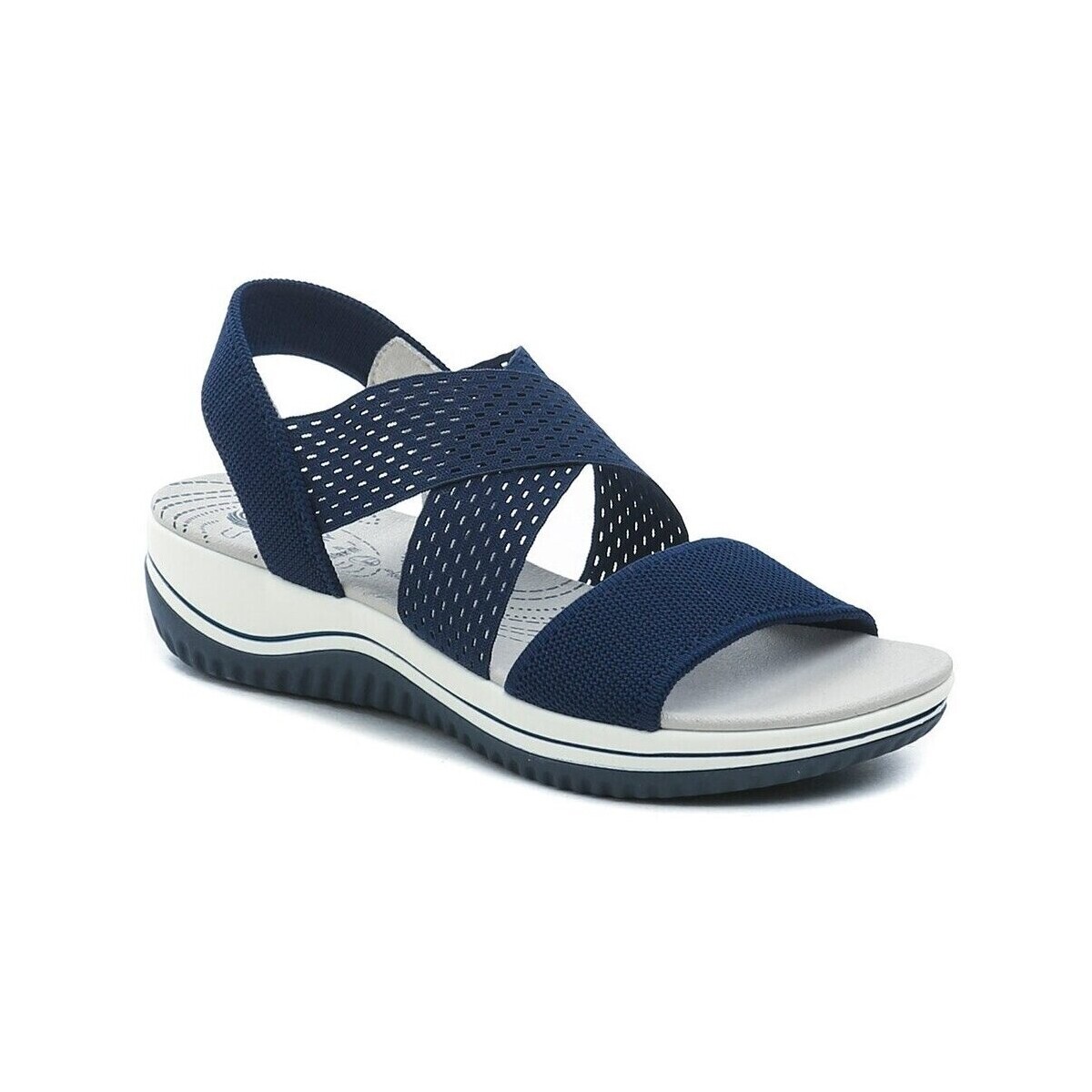 Jana  8-28768-42 navy dámské sandály šíře H  Modrá