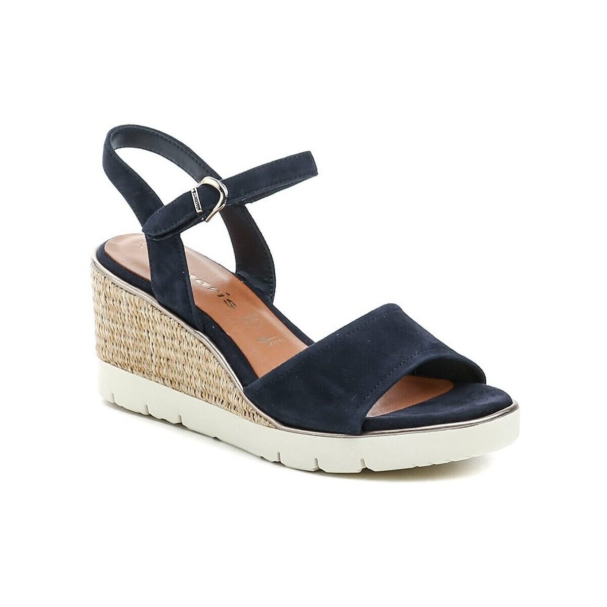 Tamaris  1-28360-44 navy dámské sandály na klínku  Modrá