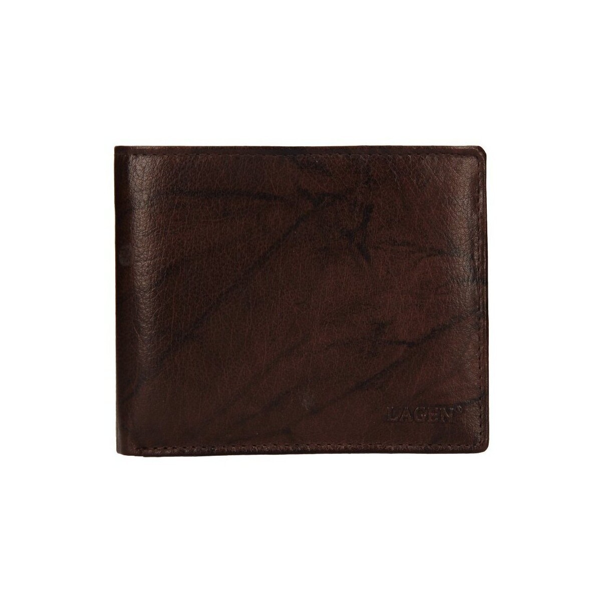 Lagen  V-75 tmavě hnědá pánská kožená peněženka  Hnědá