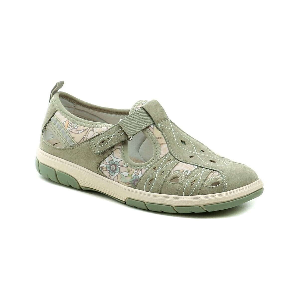 Jana  8-23671-44 zelenkavé dámské polobotky šíře H  Zelená