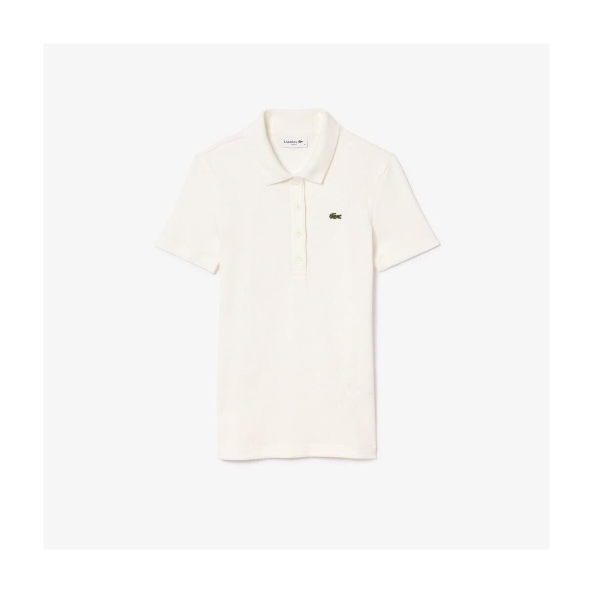 Lacoste  RIBBED COLLAR SHIRT  Bílá