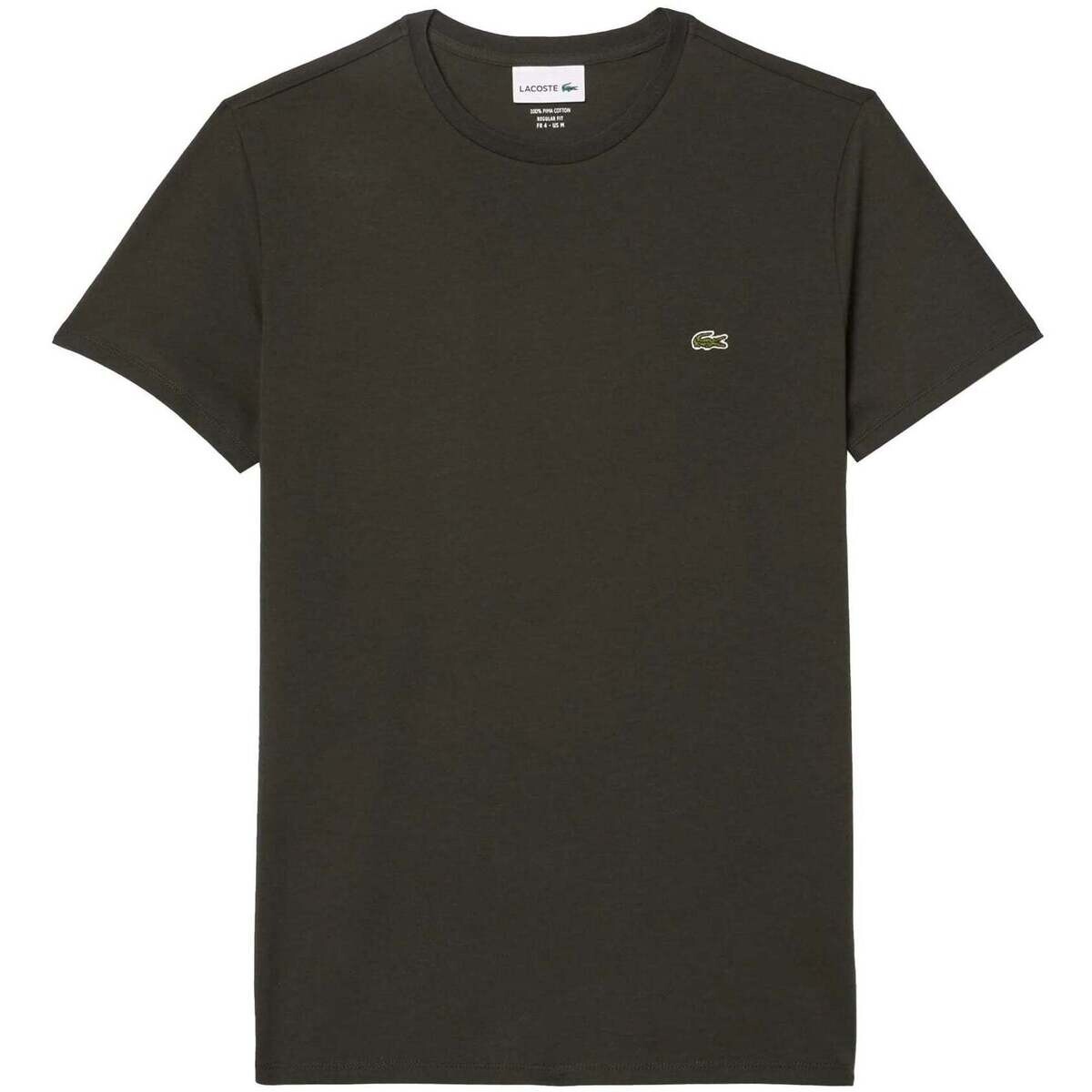 Lacoste  Cotton Pima Crew Neck T-Shirt Dark Brown  Hnědá
