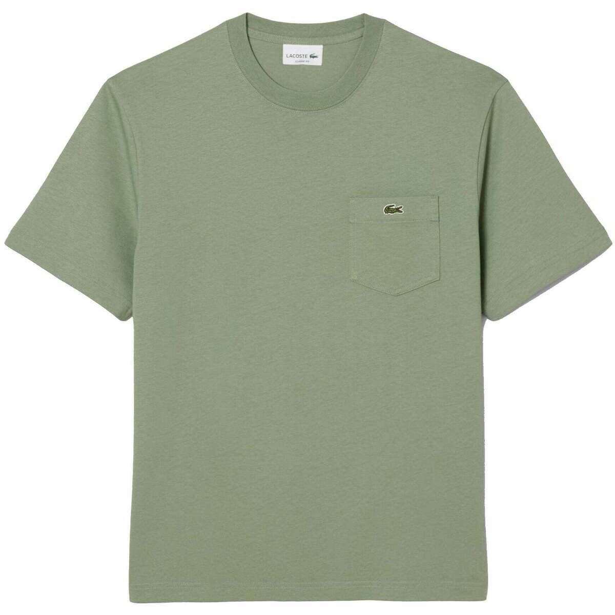 Lacoste  Chest Pocket Cotton T-Shirt Pastel Green  Černá