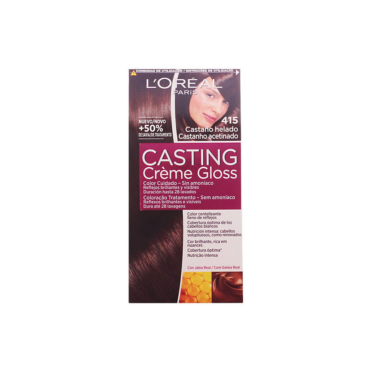 L'oréal  Permanent Hair Color Casting Creme Gloss - 415 Marron G