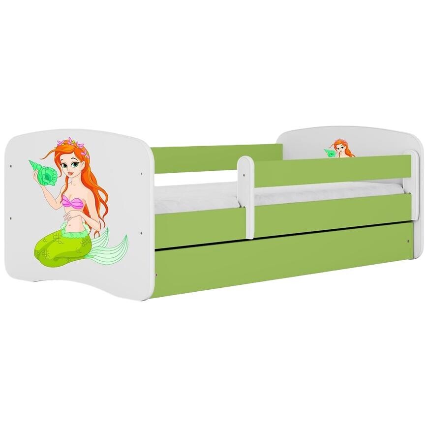 Dětská postel Babydreams+SZ+M zelená 80x160 Mořská panna