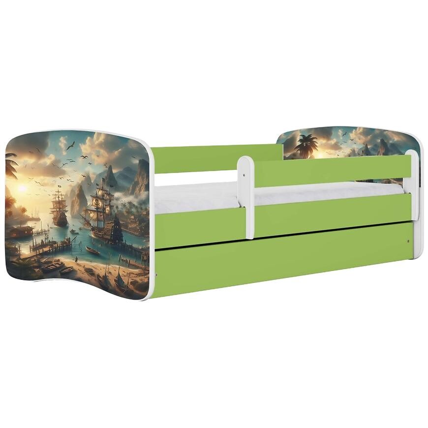 Dětská postel Babydreams+SZ+M zelená 80x160 Loď