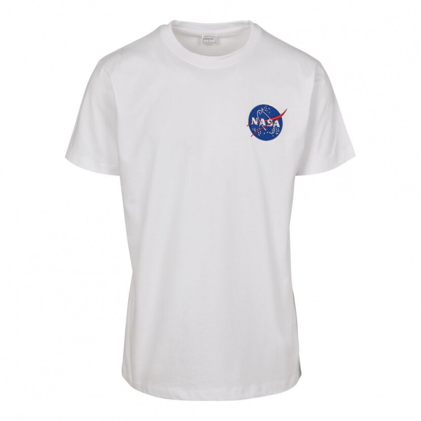 Triko Mister Tee NASA Logo Embroidery - bílé, S
