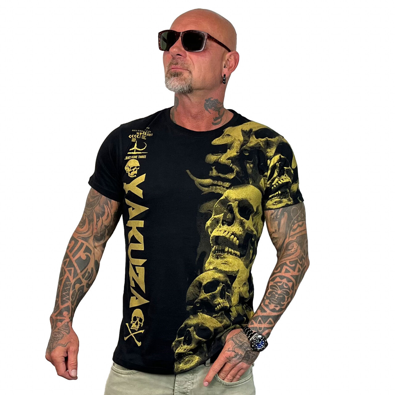 Triko pánské Yakuza VIP Graveyard - černé-žluté, 5XL