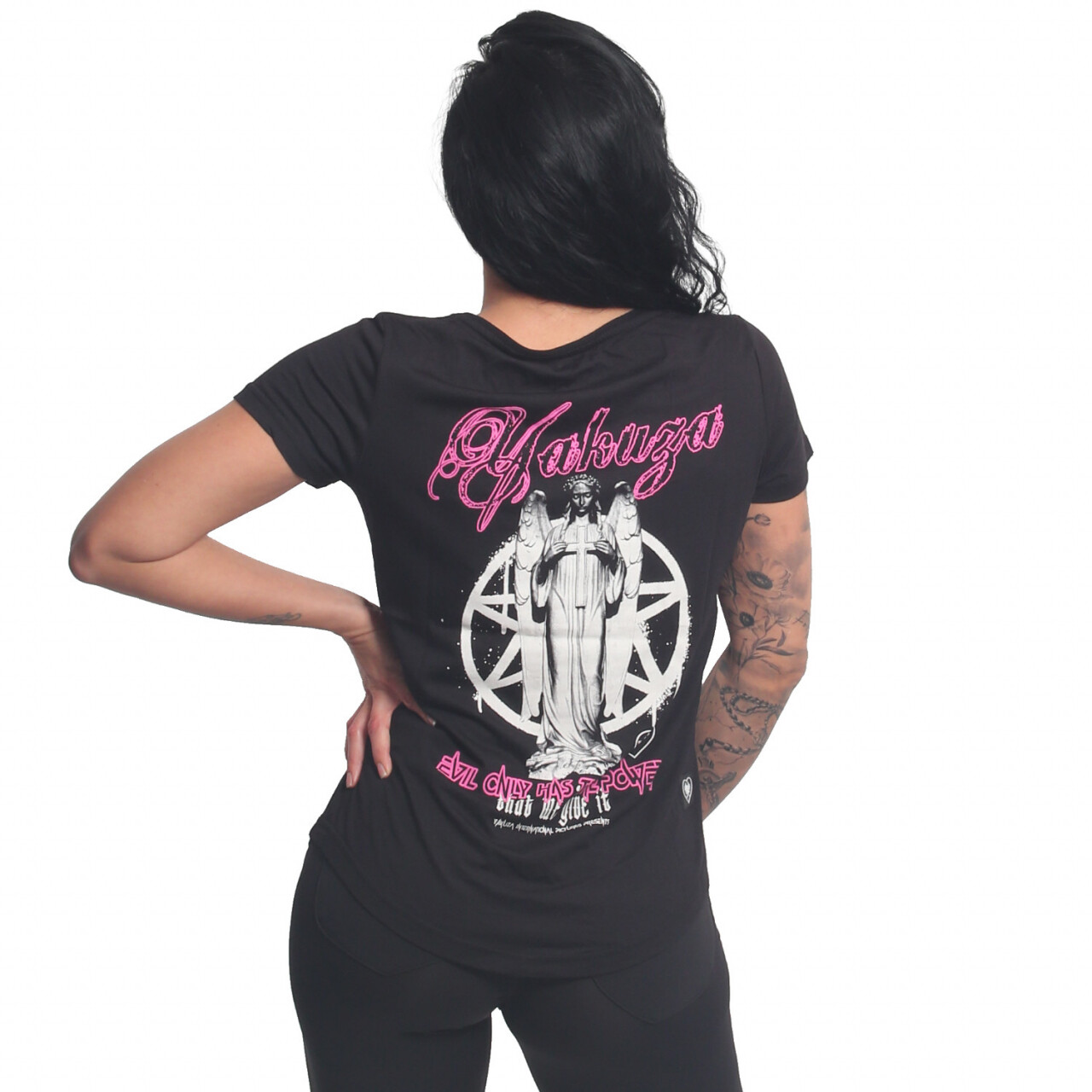 Triko dámské Yakuza Evil Only Crew Neck - černé-růžové, M