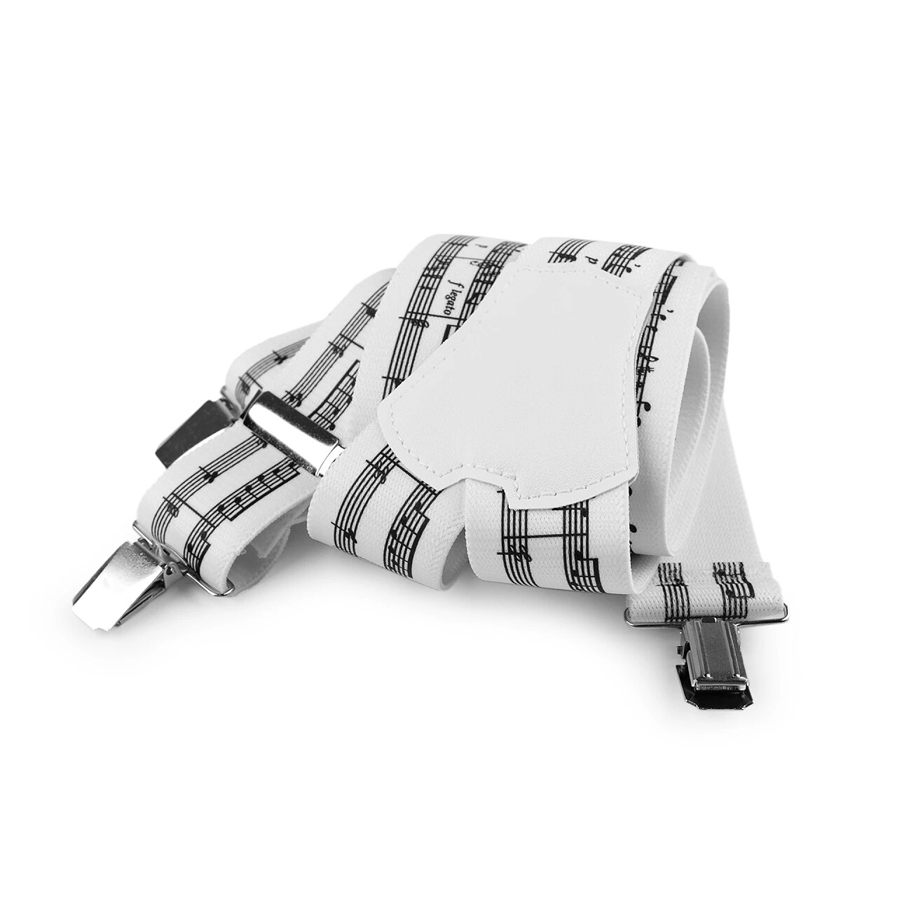 Šle hudební šíře 4 cm Noty - bílé-černé