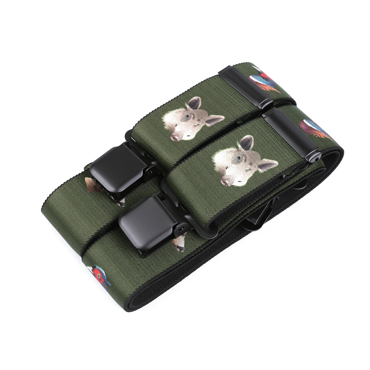 Šle myslivecké šíře 4 cm Zvěř - olivové