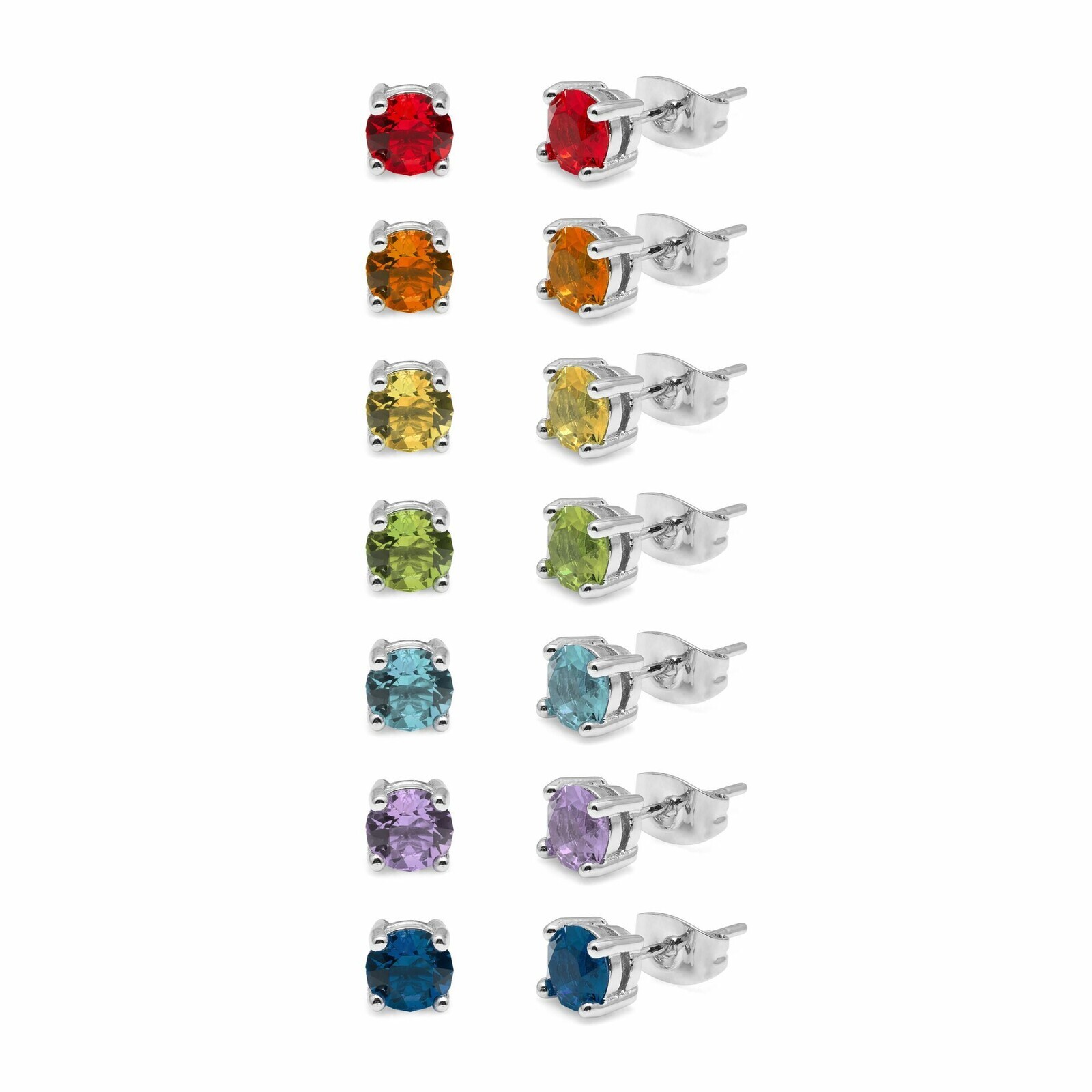 AURA Třpytivý set náušnic s barevnými Preciosa krystaly PCAUCH001 (7 párů náušnic)