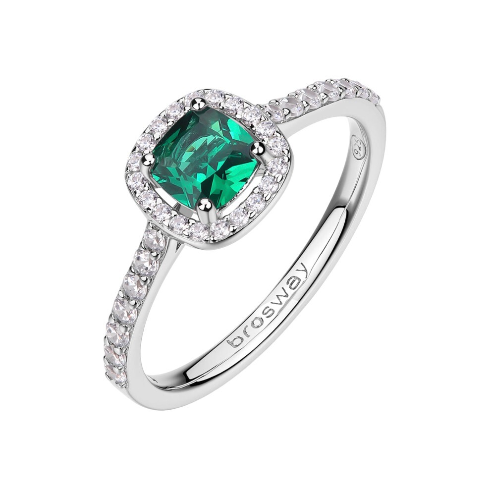 Brosway Elegantní stříbrný prsten Fancy Life Green FLG143 56 mm