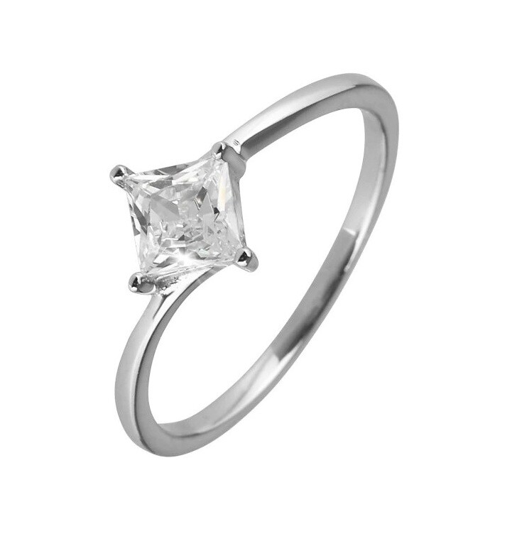 Evolution Group - Pavona Stříbrný prsten se zirkonem Čtverec 15006.1 crystal 55 mm