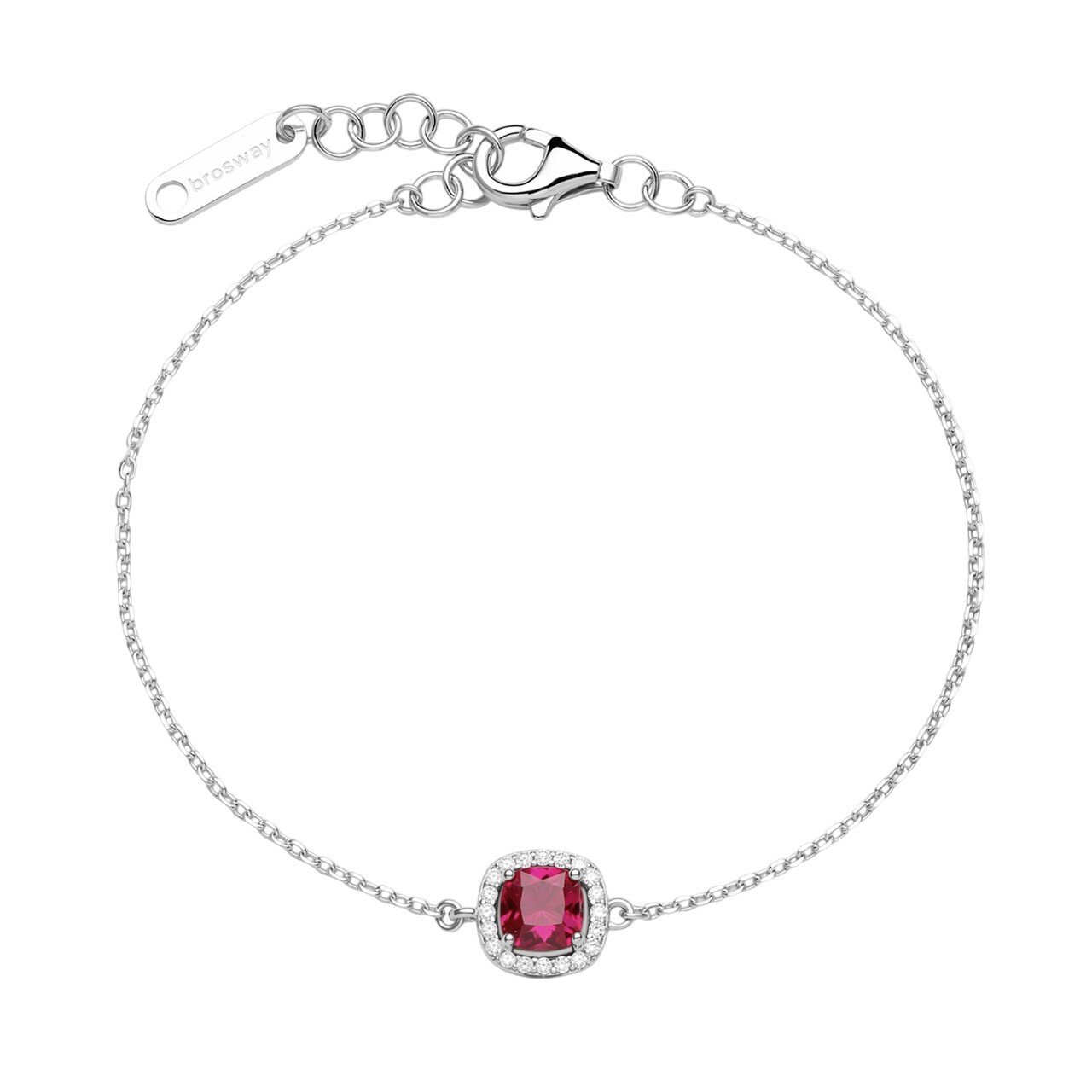 Brosway Slušivý stříbrný náramek s kubickými zirkony Fancy Passion Ruby FFB130