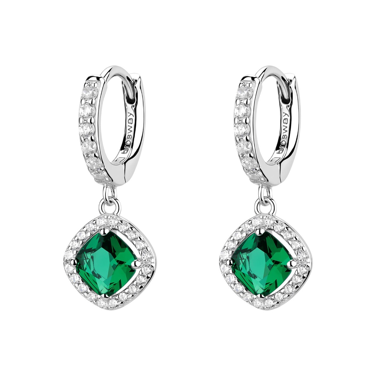 Brosway Třpytivé kruhové náušnice s kubickými zirkony Fancy Life Green FLG142