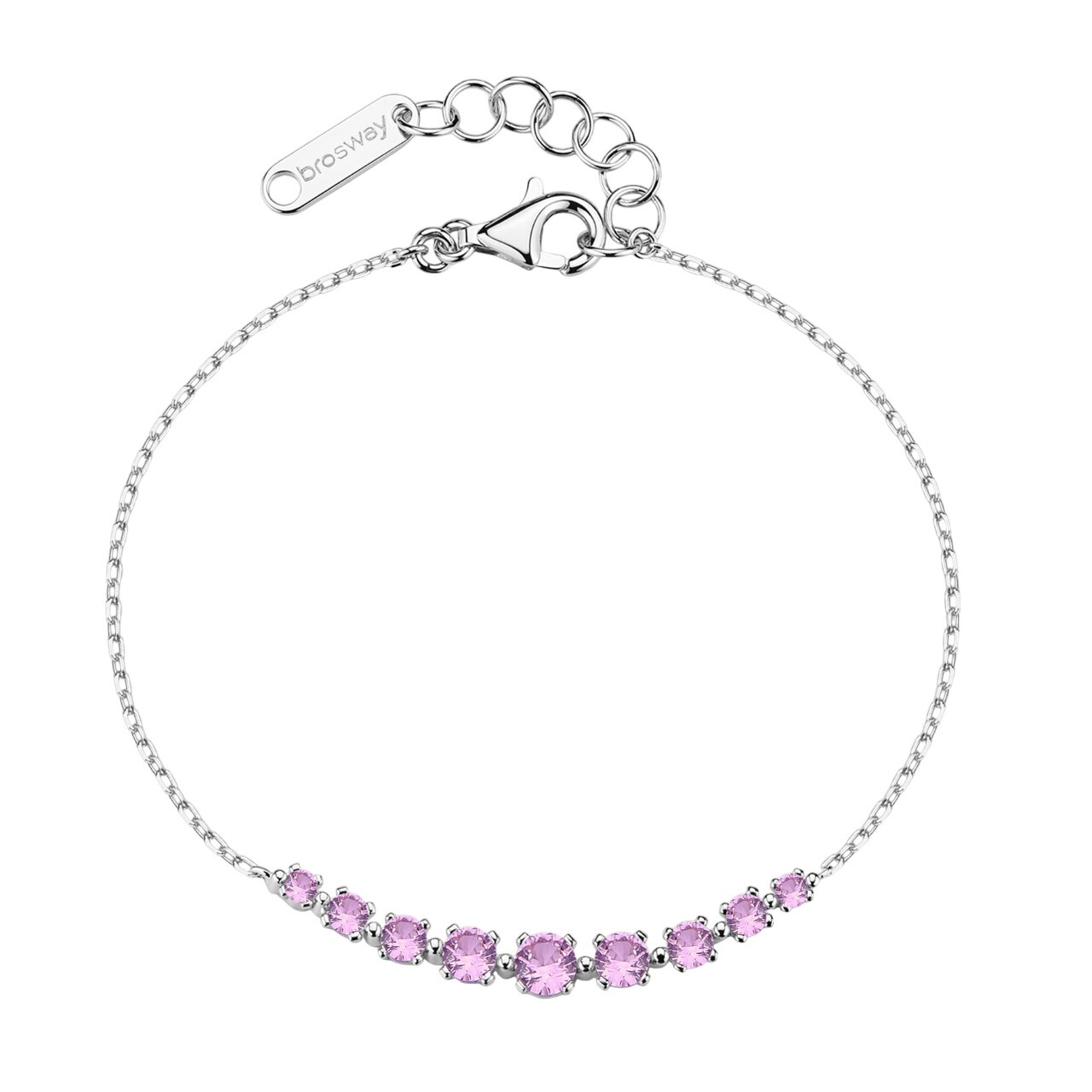 Brosway Půvabný stříbrný náramek s růžovými zirkony Fancy Vibrant Pink FVP118