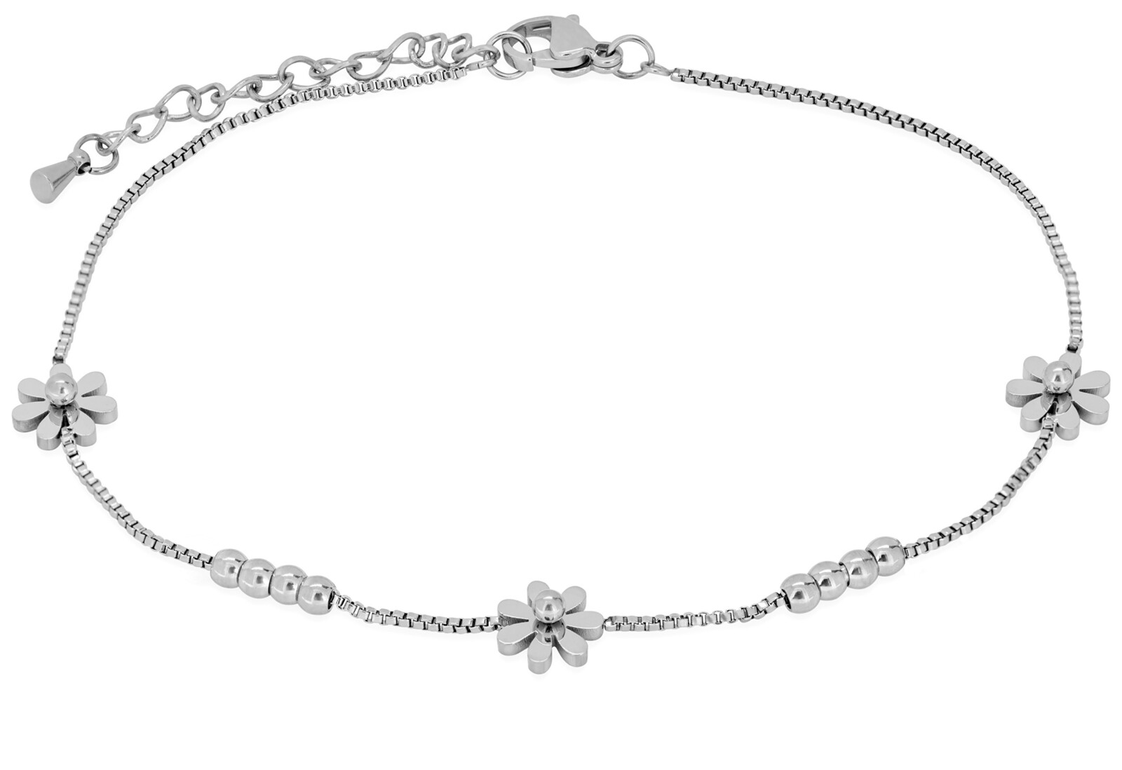 Troli Něžný ocelový řetízek na nohu s květinami
