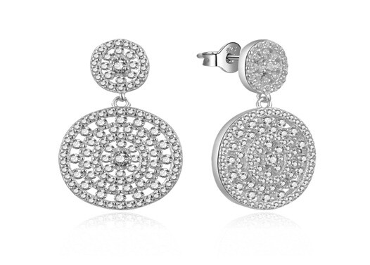 MOISS Blyštivé stříbrné náušnice s kubickými zirkony E0003006