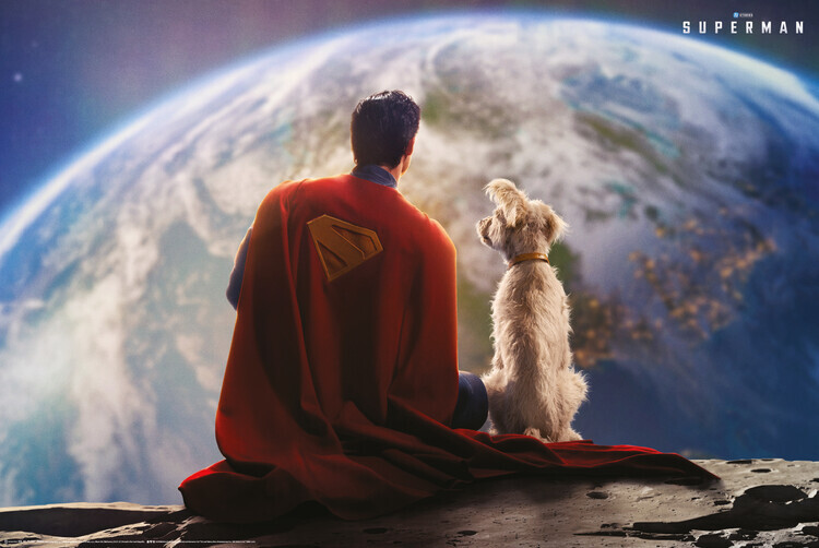 Europosters Plakát, Obraz - Superman 2025 - Superman and Krypto on the Moon, 91.5 × 61 cm