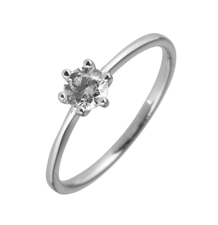 Evolution Group - Pavona Stříbrný zásnubní prsten s kulatým zirkonem 15007.1 crystal 56 mm