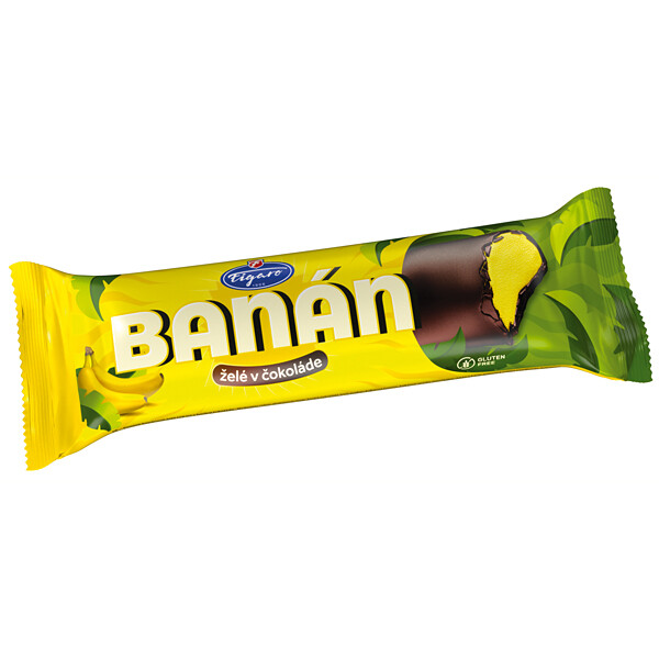 Želé v čokoládě Banán 40g Figaro