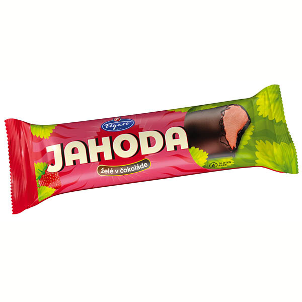 Želé v čokoládě Jahoda 40g Figaro