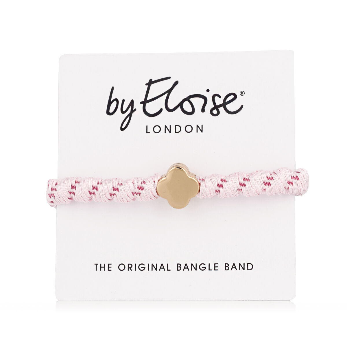 By Eloise London Woven Gold Quatrefoil Soft Pink náramek / gumička do vlasů pro ženy