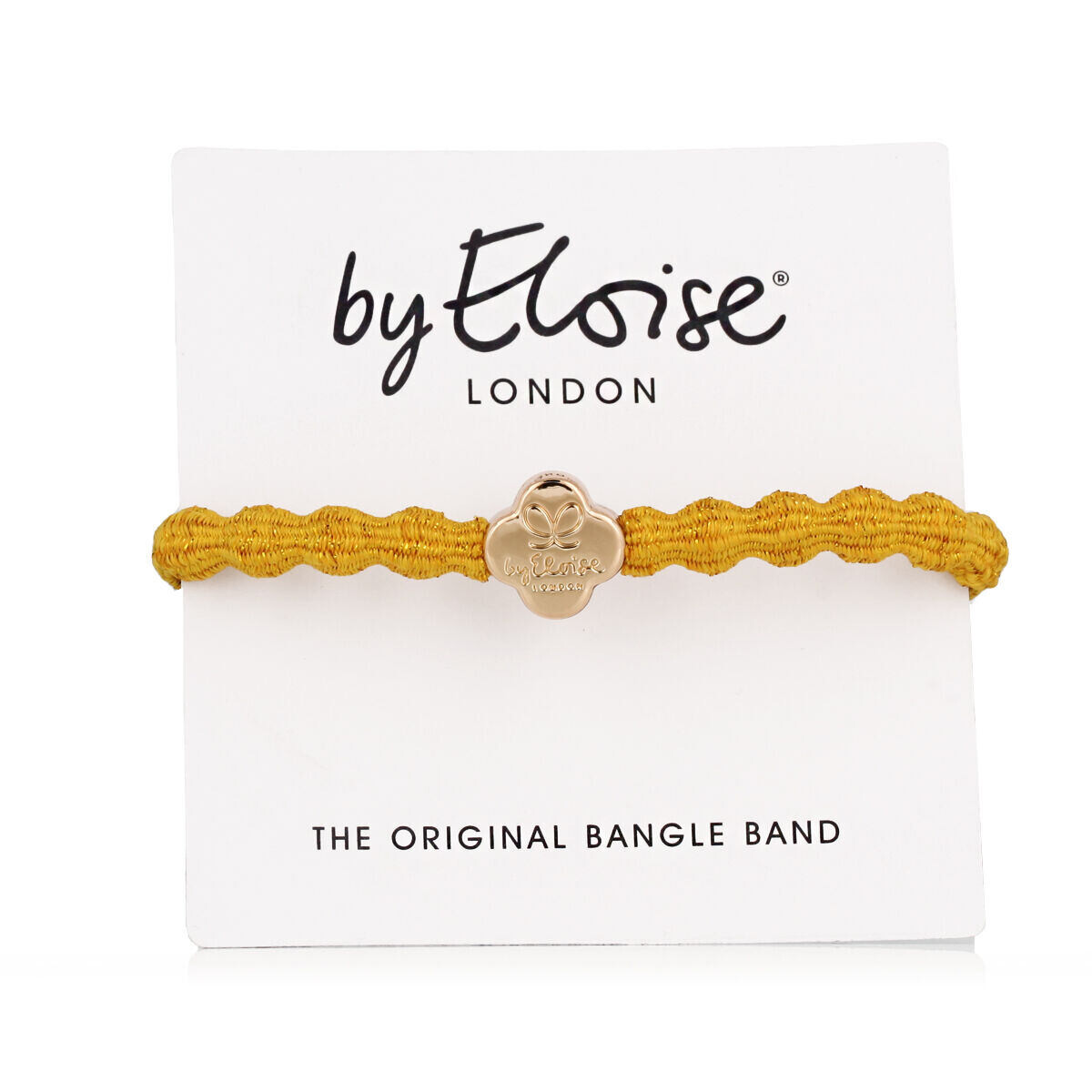 By Eloise London Metallic Gold Quatrefoil Turmeric Yellow náramek / gumička do vlasů pro ženy