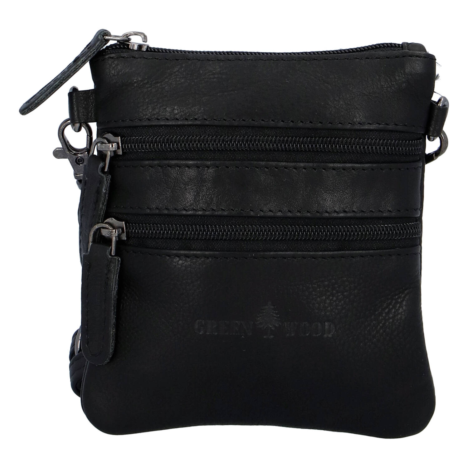 Kožená crossbody kapsa černá - Greenwood Lekky černá