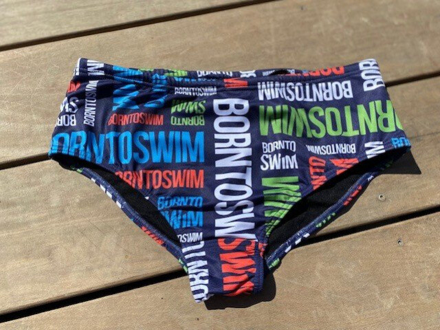 Pánské plavky BornToSwim Logo Brief Navy XXL