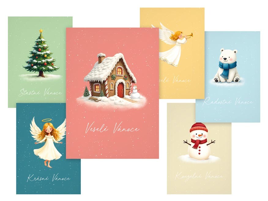 MFP 1240885 Pohlednice vánoční 180 E matné lamino + lesklý UV lak