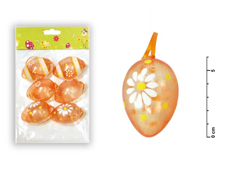 MFP 2221088 Vajíčka plast 6cm/6ks oranžová S34032O