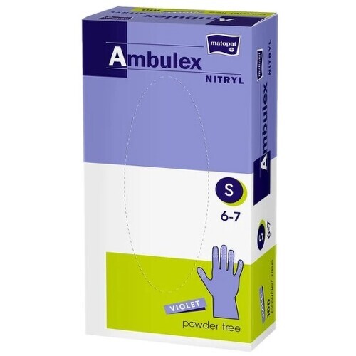 Ambulex Nitryl rukavice nepudrové violet S 100ks