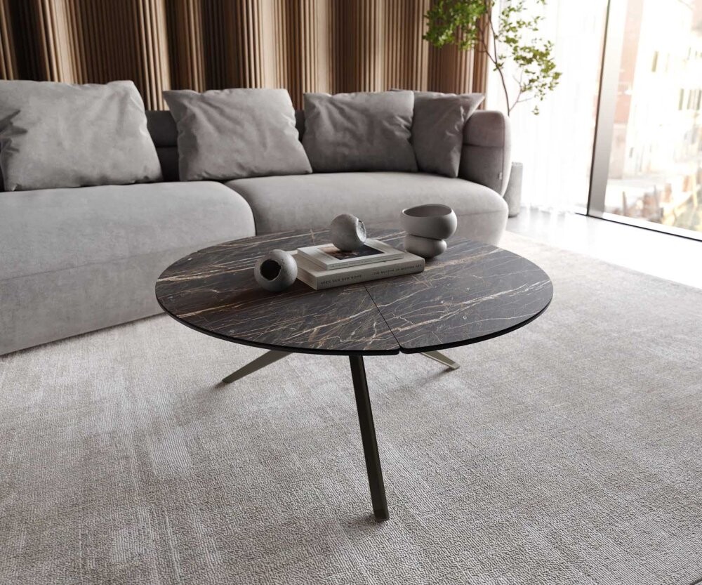 Konferenční stolek Delron 90x90 cm keramika křížová podnož