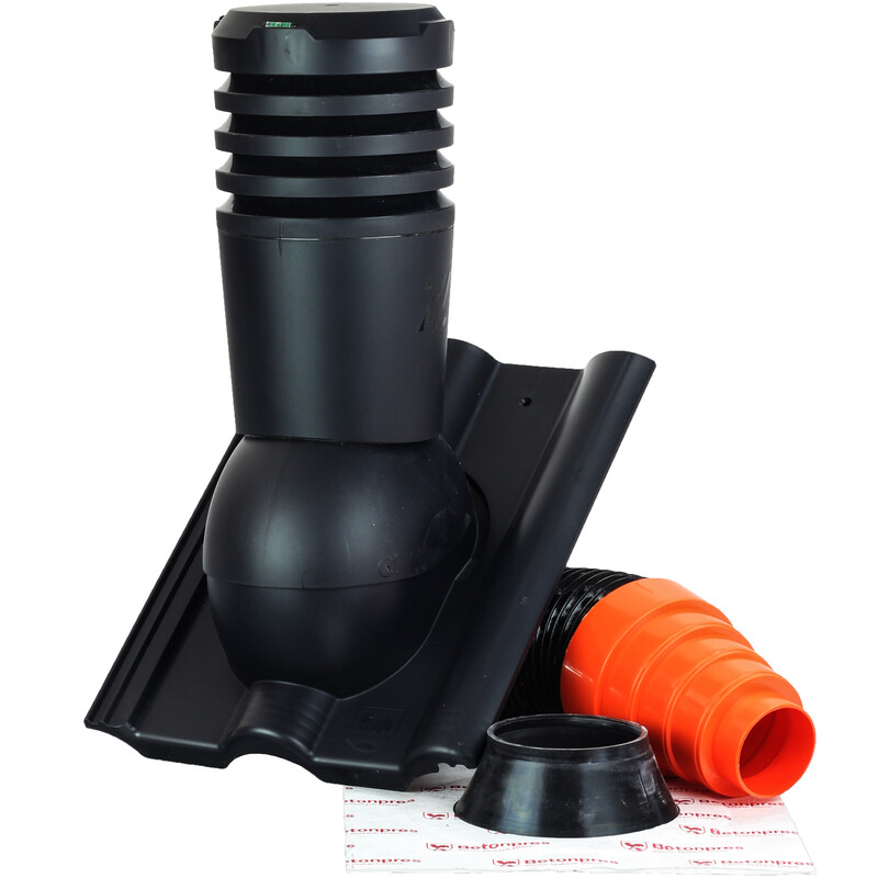 Komplet odvětrací Betonpres DN125 černá