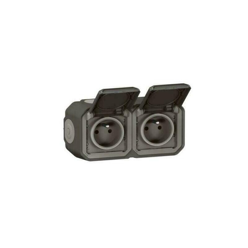 Zásuvka 230 V dvojnásobná Legrand Plexo antracit