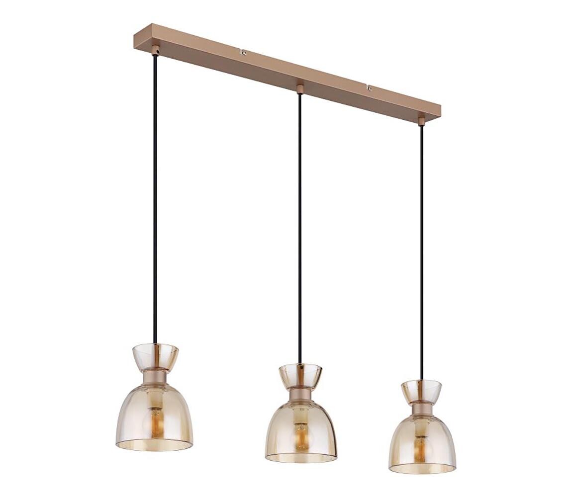 Globo Globo 15769A-3 - Lustr na lanku MASSEY 3xE14/40W/230V hnědá/kouřová